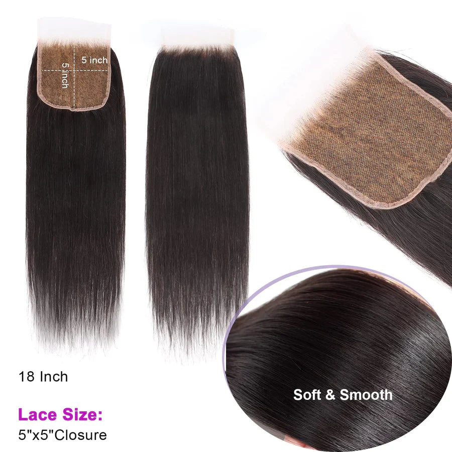 5x5 HD Silky Straight Virgin Hair Closure