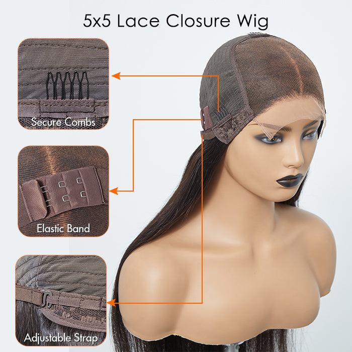 5x5 Silky Straight Closure Unit